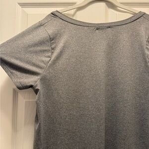Pink Lily Heather Gray V-neck Short Sleeve Tee Dress
